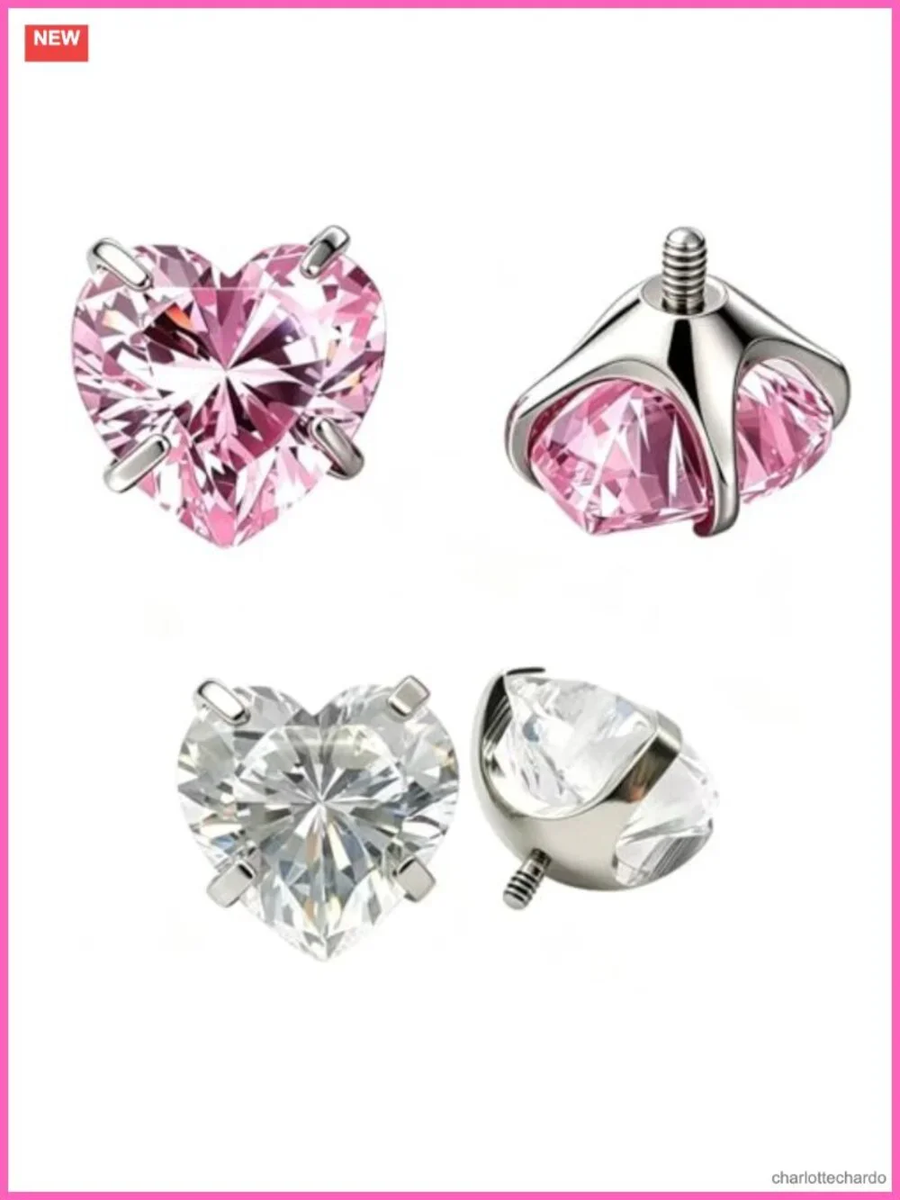 G23 Titanium Stud Earrings 2 Pair Value Set, 18G Hypoallergenic Piercing Studs